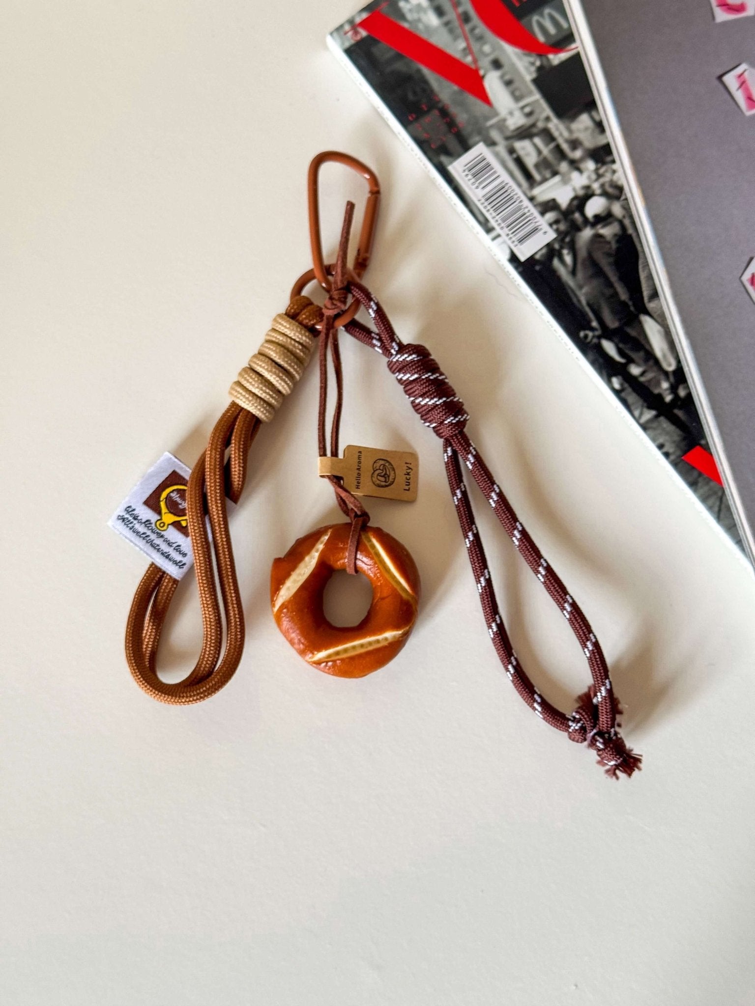 Rhiannon | Handcrafted Wooden Knot Bag Charm – Rustic, Artistic & Unique - in Deep Brown | Arvea Bags