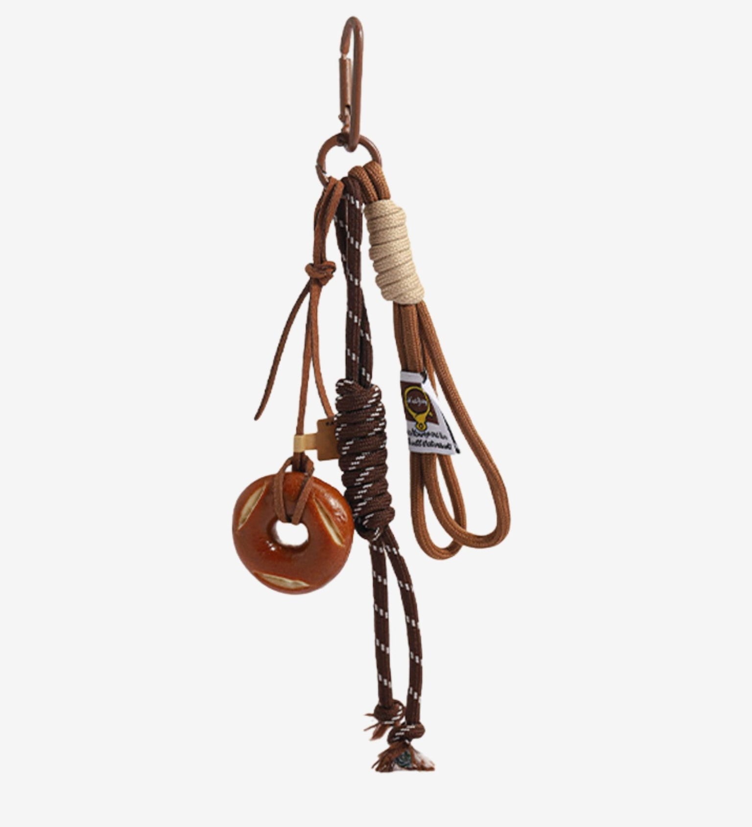 Rhiannon | Handcrafted Wooden Knot Bag Charm – Rustic, Artistic & Unique - in Deep Brown | Arvea Bags