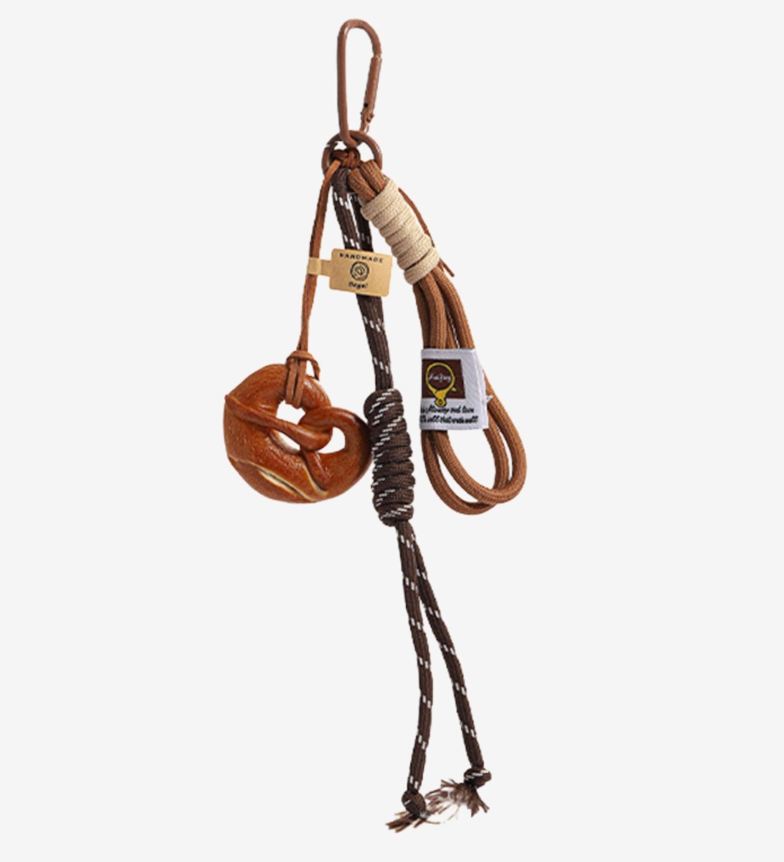 Rhiannon | Handcrafted Wooden Knot Bag Charm – Rustic, Artistic & Unique - in Light Brown | Arvea Bags