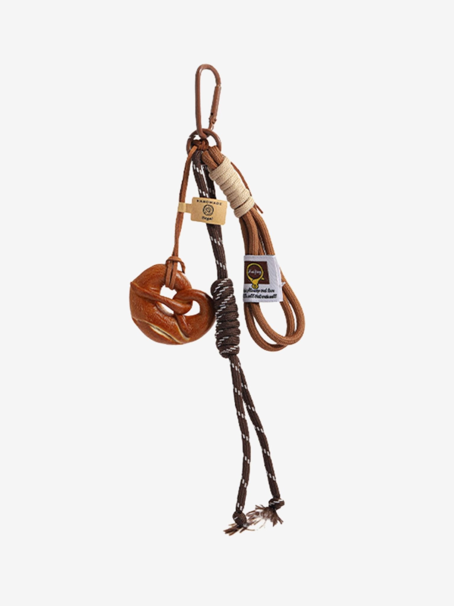 Rhiannon | Handcrafted Wooden Knot Bag Charm – Rustic, Artistic & Unique - in Light Brown | Arvea Bags