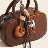 Rhiannon | Handcrafted Wooden Knot Bag Charm – Rustic, Artistic & Unique - in Light Brown | Arvea Bags