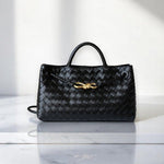 Rielle | Sage Woven Vegan Leather Handbag – Chic, Elegant & Timeless - in Olive green | Arvea Bags