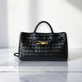Rielle | Sage Woven Vegan Leather Handbag – Chic, Elegant & Timeless - in Olive green | Arvea Bags