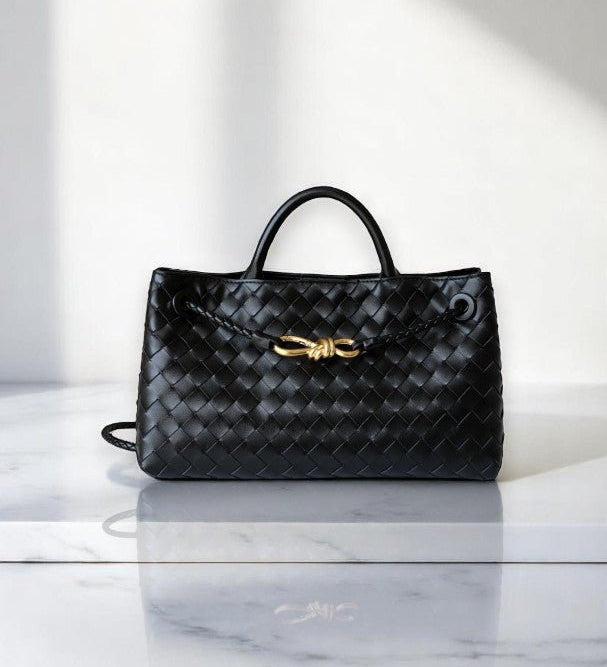 Rielle | Sage Woven Vegan Leather Handbag – Chic, Elegant & Timeless - in Olive green | Arvea Bags