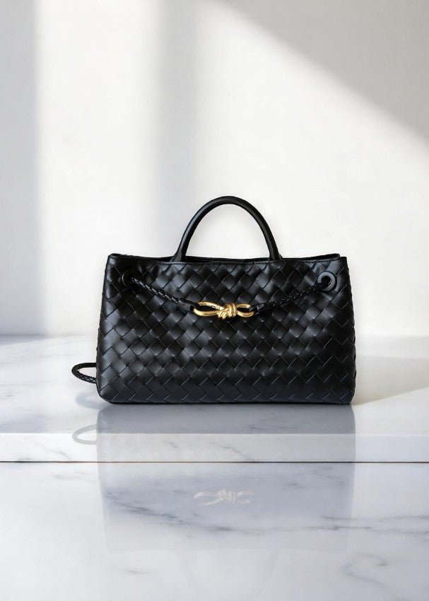 Rielle | Sage Woven Vegan Leather Handbag – Chic, Elegant & Timeless - in Olive green | Arvea Bags