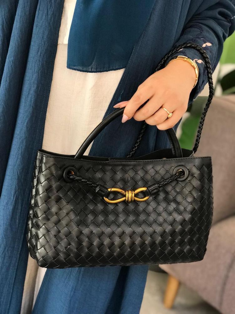 Rielle | Sage Woven Vegan Leather Handbag – Chic, Elegant & Timeless - in Olive green | Arvea Bags