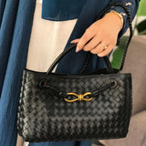 Rielle | Sage Woven Vegan Leather Handbag – Chic, Elegant & Timeless - in Olive green | Arvea Bags