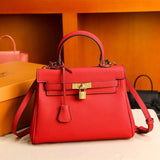 Rivelle | Red Textured Leather Handbag – Bold & Sophisticated - in Red | Arvea Bags