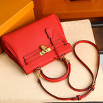 Rivelle | Red Textured Leather Handbag – Bold & Sophisticated - in Red | Arvea Bags