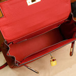 Rivelle | Red Textured Leather Handbag – Bold & Sophisticated - in Red | Arvea Bags