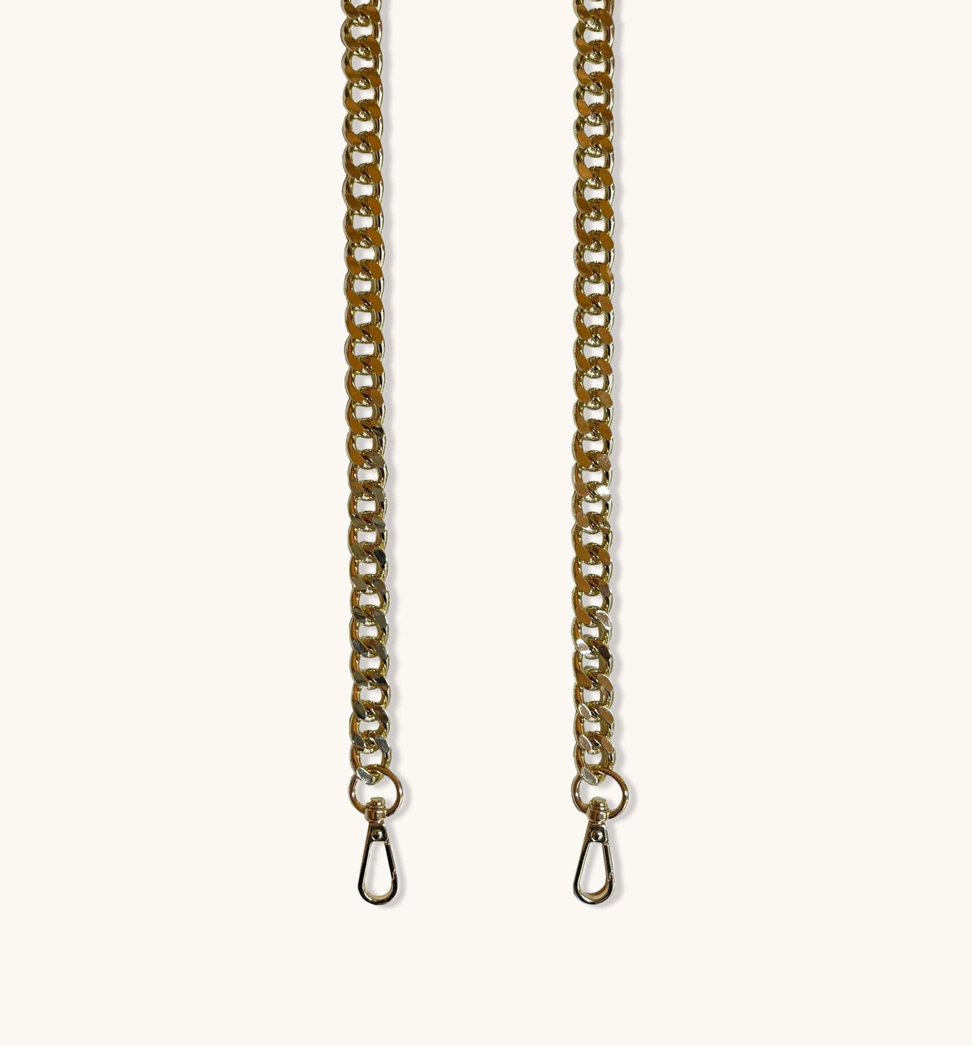Rivendia | Chunky Gold Curb Chain Strap – Bold & Timeless Accessory - in Gold | Arvea Bags