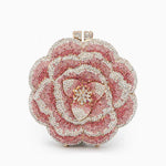 Rosabelle | Crystal Rose Evening Clutch – Floral Elegance - in Salmon Pink | Arvea Bags