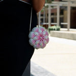 Rosabelle | Crystal Rose Evening Clutch – Floral Elegance - in Salmon Pink | Arvea Bags