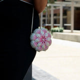 Rosabelle | Crystal Rose Evening Clutch – Floral Elegance - in Salmon Pink | Arvea Bags