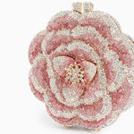 Rosabelle | Crystal Rose Evening Clutch – Floral Elegance - in Salmon Pink | Arvea Bags