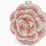 Rosabelle | Crystal Rose Evening Clutch – Floral Elegance - in Salmon Pink | Arvea Bags