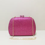 Rosé | Crystal Embellished Pink Evening Clutch – Bold Elegance - in Salmon Pink | Arvea Bags