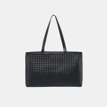 Rosetta Woven Shoulder Tote Bag – Minimalist Design - in Black | Arvea Bags