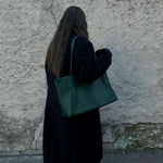 Rosetta Woven Shoulder Tote Bag – Minimalist Design - in Black | Arvea Bags