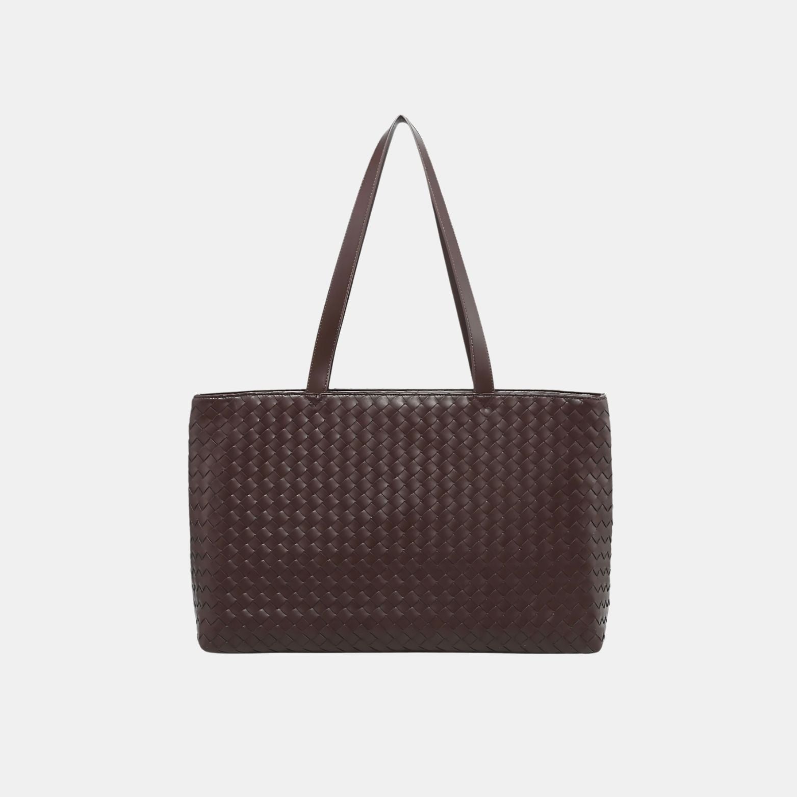Rosetta Woven Shoulder Tote Bag – Minimalist Design - in Brown | Arvea Bags