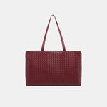 Rosetta Woven Shoulder Tote Bag – Minimalist Design - in Burgundy | Arvea Bags