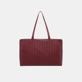 Rosetta Woven Shoulder Tote Bag – Minimalist Design - in Burgundy | Arvea Bags