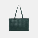 Rosetta Woven Shoulder Tote Bag – Minimalist Design - in Deep Green | Arvea Bags