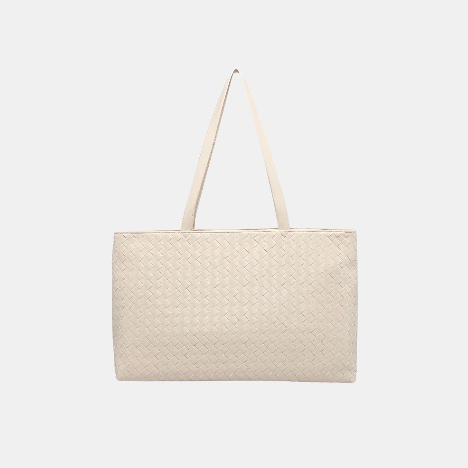 Rosetta Woven Shoulder Tote Bag – Minimalist Design - in Off White | Arvea Bags