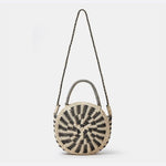 Round Spiral Woven Crossbody Bag – Handcrafted Tote - in Black | Arvea Bags