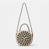 Round Spiral Woven Crossbody Bag – Handcrafted Tote - in Black | Arvea Bags