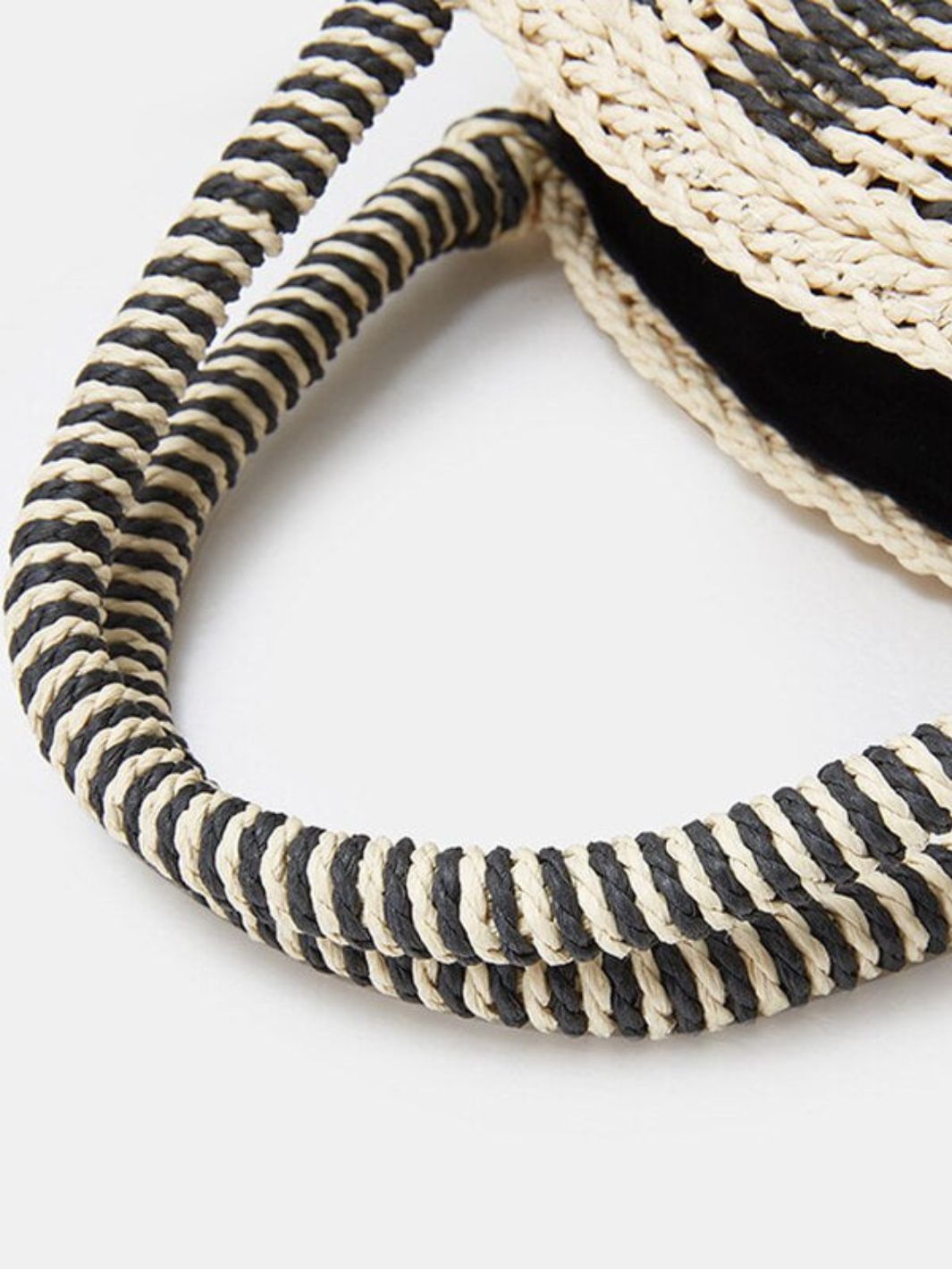 Round Spiral Woven Crossbody Bag – Handcrafted Tote - in Black | Arvea Bags