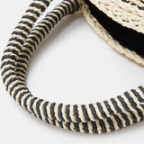 Round Spiral Woven Crossbody Bag – Handcrafted Tote - in Black | Arvea Bags