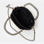 Round Spiral Woven Crossbody Bag – Handcrafted Tote - in Black | Arvea Bags
