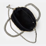 Round Spiral Woven Crossbody Bag – Handcrafted Tote - in Black | Arvea Bags