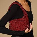 Ruby | Sequined Mini Bag – Glamorous & Dazzling - in Wine Red | Arvea Bags
