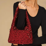 Ruby | Sequined Mini Bag – Glamorous & Dazzling - in Wine Red | Arvea Bags
