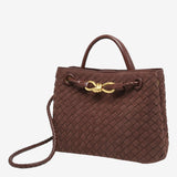 Sabine Woven Suede Handbag – Artisanal, Chic Sophisticated - in Black | Arvea Bags