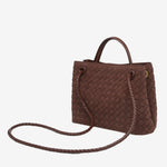 Sabine Woven Suede Handbag – Artisanal, Chic Sophisticated - in Black | Arvea Bags
