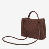 Sabine Woven Suede Handbag – Artisanal, Chic Sophisticated - in Black | Arvea Bags