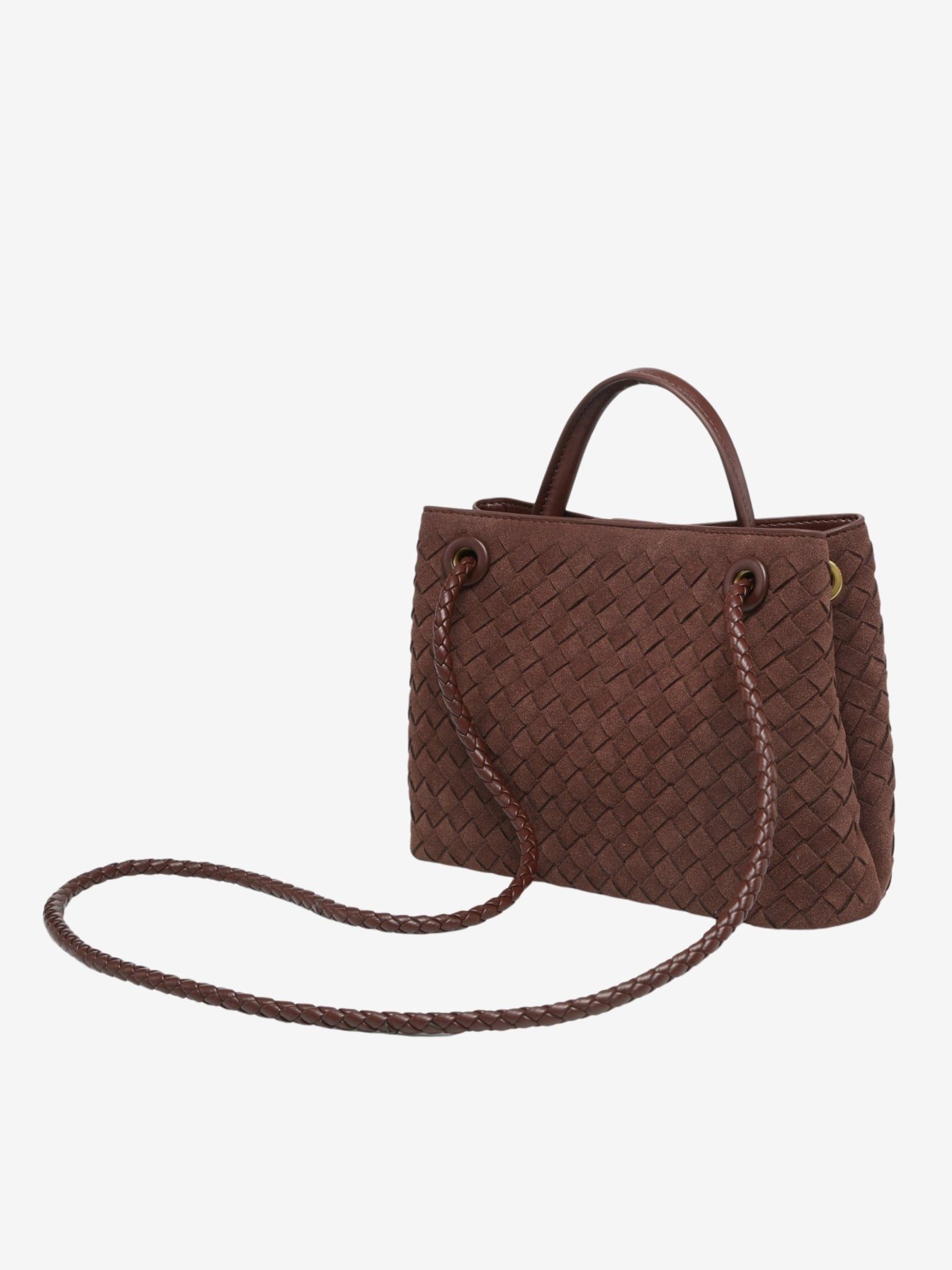 Sabine Woven Suede Handbag – Artisanal, Chic Sophisticated - in Black | Arvea Bags