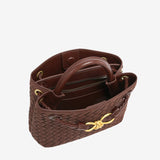 Sabine Woven Suede Handbag – Artisanal, Chic Sophisticated - in Black | Arvea Bags