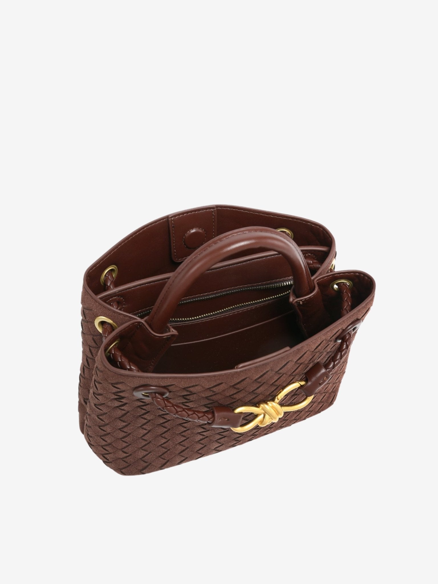 Sabine Woven Suede Handbag – Artisanal, Chic Sophisticated - in Black | Arvea Bags