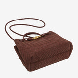 Sabine Woven Suede Handbag – Artisanal, Chic Sophisticated - in Black | Arvea Bags