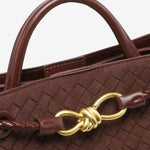 Sabine Woven Suede Handbag – Artisanal, Chic Sophisticated - in Black | Arvea Bags