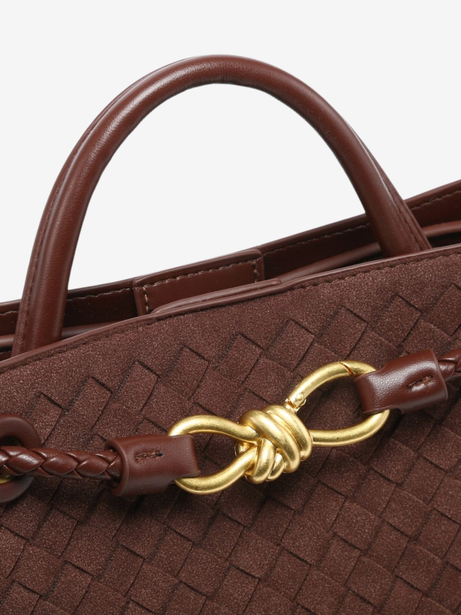 Sabine Woven Suede Handbag – Artisanal, Chic Sophisticated - in Black | Arvea Bags