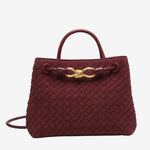 Sabine Woven Suede Handbag – Artisanal, Chic Sophisticated - in Claret | Arvea Bags