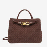 Sabine Woven Suede Handbag – Artisanal, Chic Sophisticated - in Classic Brown | Arvea Bags