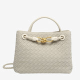 Sabine Woven Suede Handbag – Artisanal, Chic Sophisticated - in Off White | Arvea Bags
