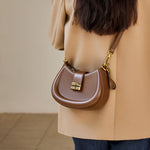 Sandra vegan Leather Brown Shoulder Bag – Designer Crossbody Handbag for Women - in Tan Brown | Arvea Bags