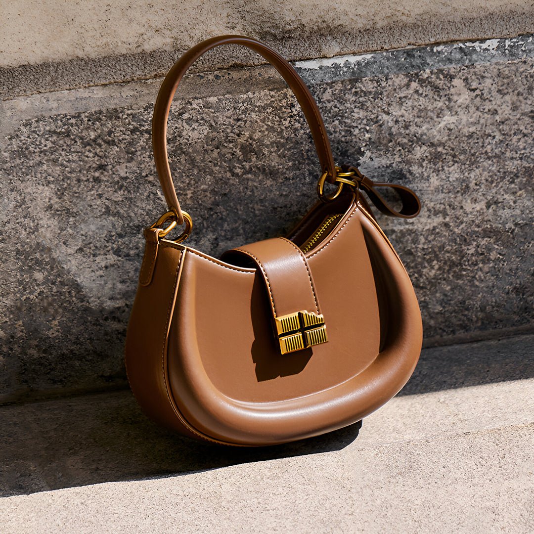 Sandra vegan Leather Brown Shoulder Bag – Designer Crossbody Handbag for Women - in Tan Brown | Arvea Bags